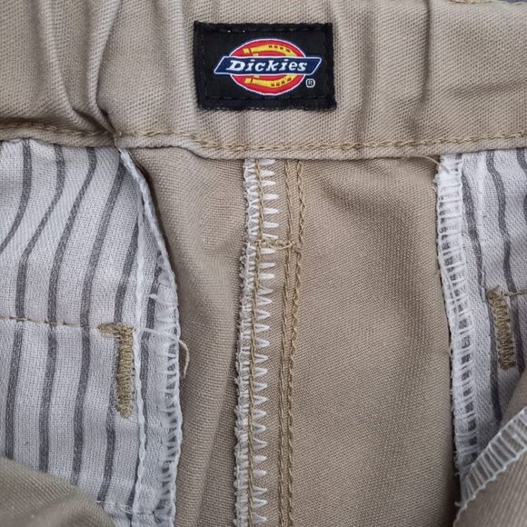 Dickies Men's Wide Leg Pants Size 14 Khaki Elastic Waist Relaxed Fit - Picture 6 of 8